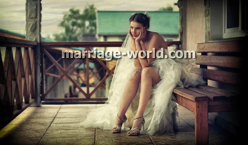 russian bride sitting