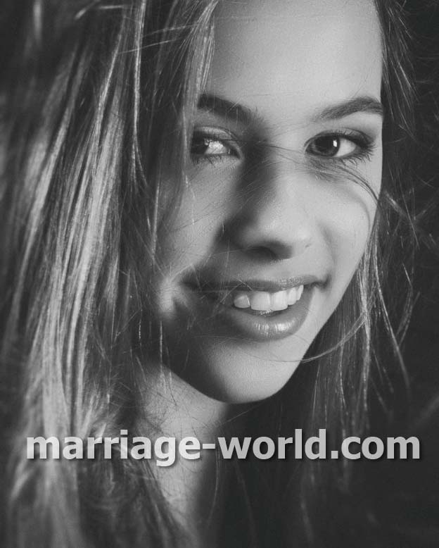 russian bride smiling